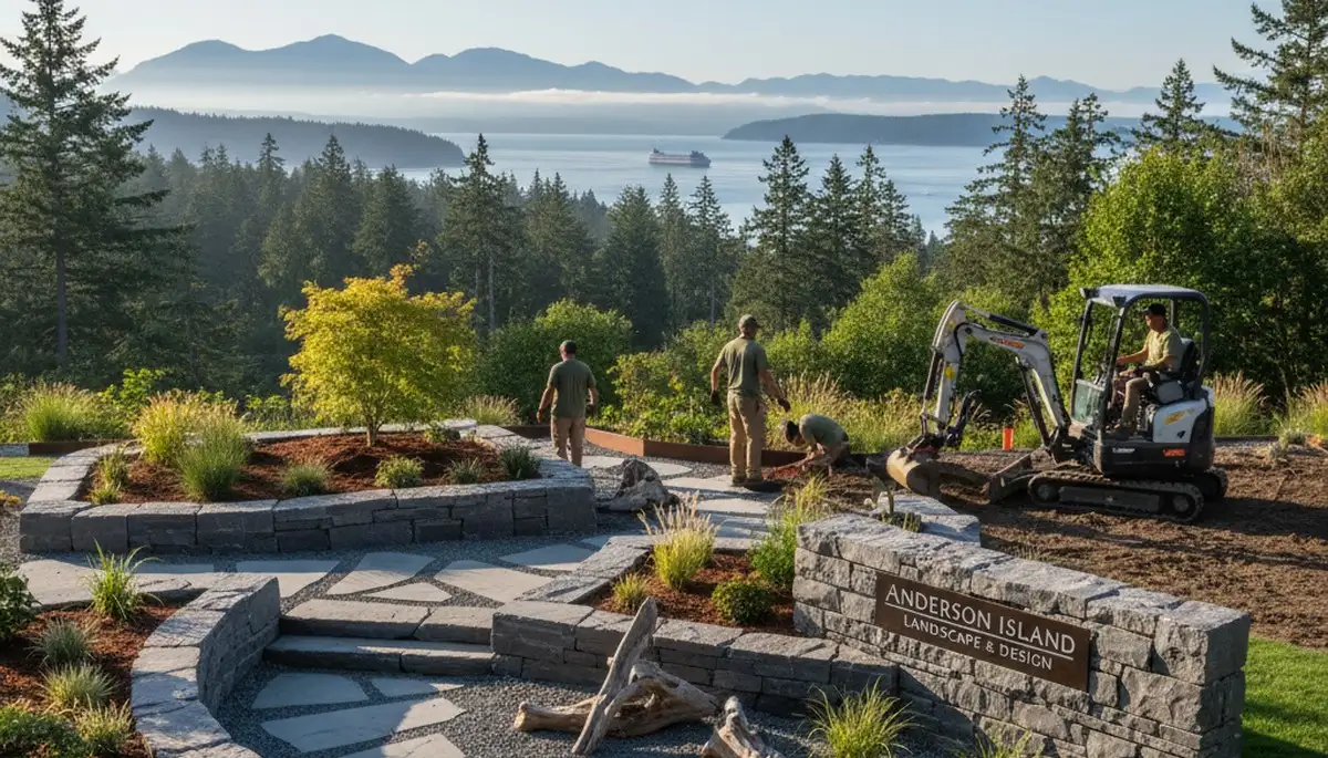 Tacoma, WA landscaping crew providing professional lawn care for residential and commercial properties