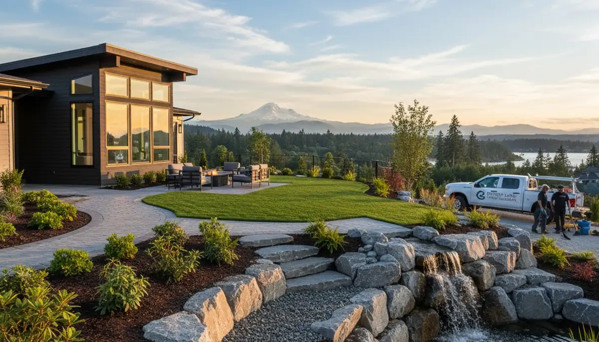 Tacoma, WA landscaping crew providing professional lawn care and yard maintenance services