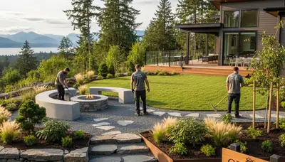 Landscaping crew provides lawn care services in Tacoma, WA