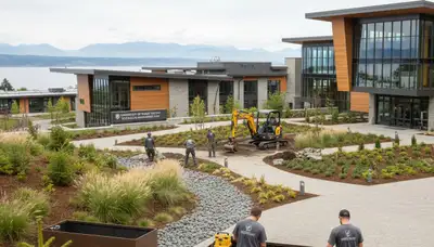 Tacoma, WA landscaping crew providing professional lawn care for residential and commercial properties