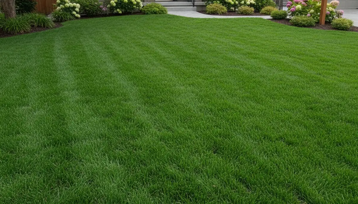 Lush green residential lawn showing professional lawn care results in Tacoma, WA by Chop Chop Landscaping