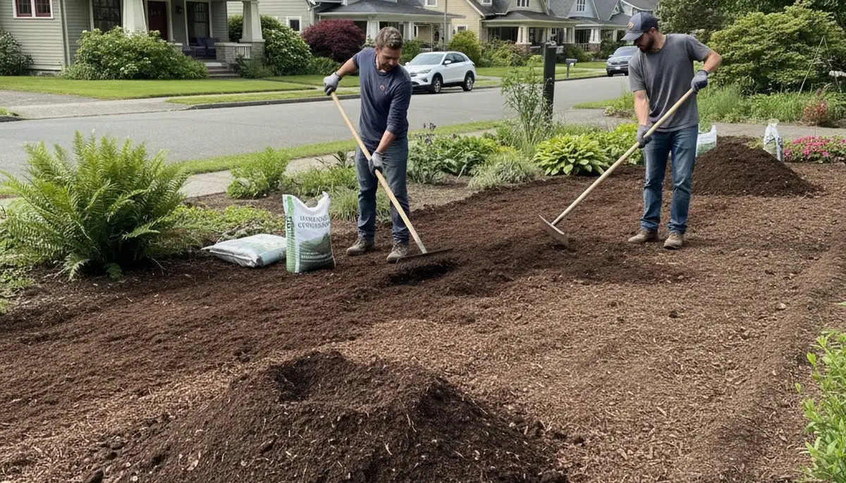 Organic soil amendment and compost application for sustainable landscaping in Tacoma, WA