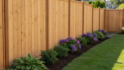 White wooden privacy fence installation by Chop Chop Landscaping in Tacoma, WA