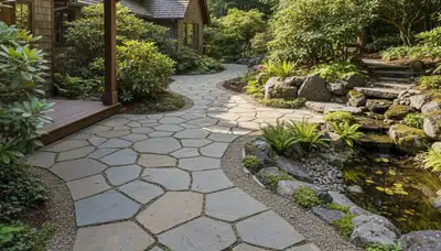 Professional stone paver pathway installation by Chop Chop Landscaping in Tacoma, WA